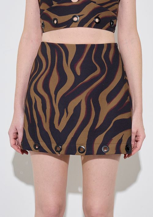 Saia Zinco Reta Alta Curta Verde