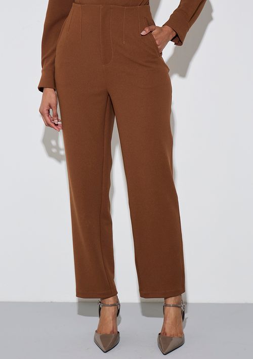 Calça Zinco Cenoura Alta Marrom