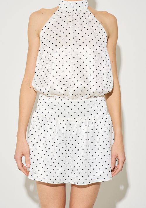 Vestido Zinco Ajustado Gola Alta Sem Manga Curto Preto