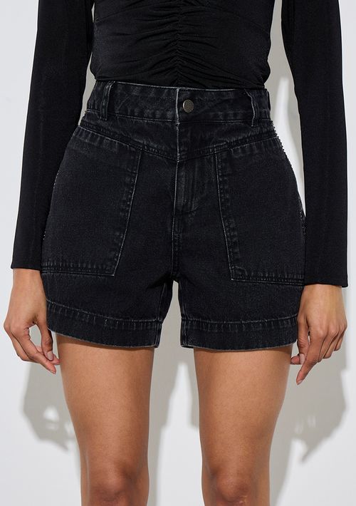 Shorts Zinco Reto Alta Preto