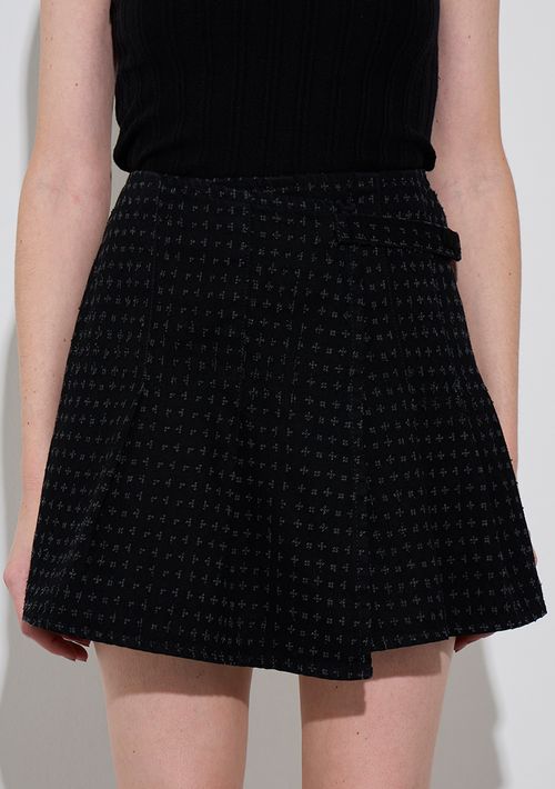 Saia Zinco Reta Alta Curta Preto