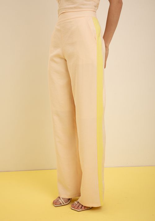 Calça Zinco Reta Alta Bege