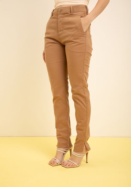 Calça Zinco Skinny Alta Bege