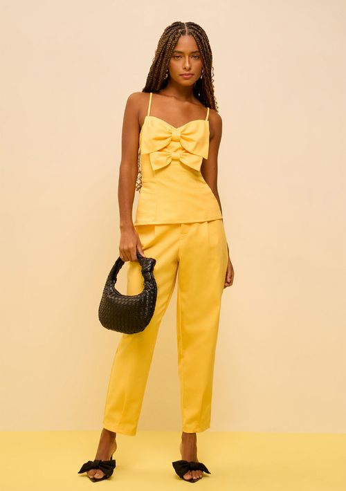 Calça Zinco Cenoura Alta Amarelo
