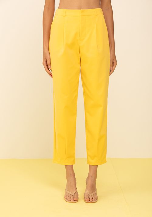 Calça Zinco Cenoura Alta Amarelo