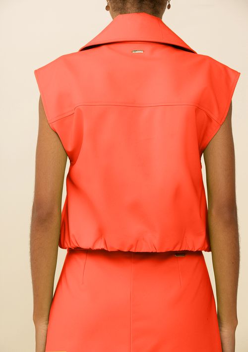 Colete Zinco Solto Sem Manga Padrão Laranja