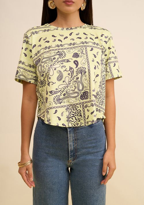 Camiseta Zinco Solta Decote Careca Manga Curta Padrão Verde