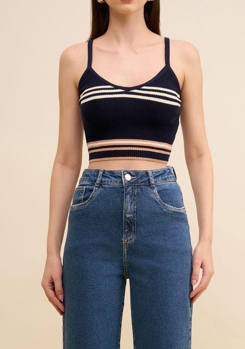 Regata Zinco Ajustada Decote V Padrão Preto