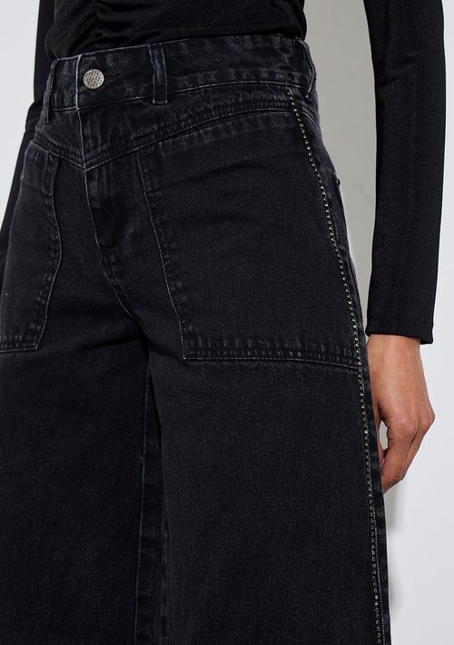 Calça Zinco Pantalona Média Preto